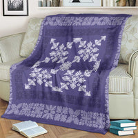 Hawaiian Quilt Pattern Blanket Purple Hawaii Culture Tropical - Polynesian Pride