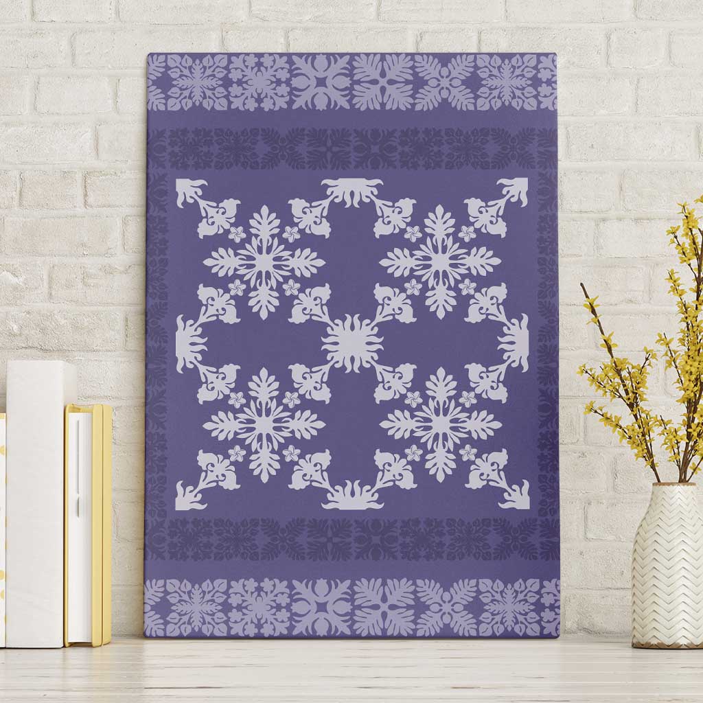 Hawaiian Quilt Pattern Canvas Wall Art Purple Hawaii Culture Tropical - Polynesian Pride