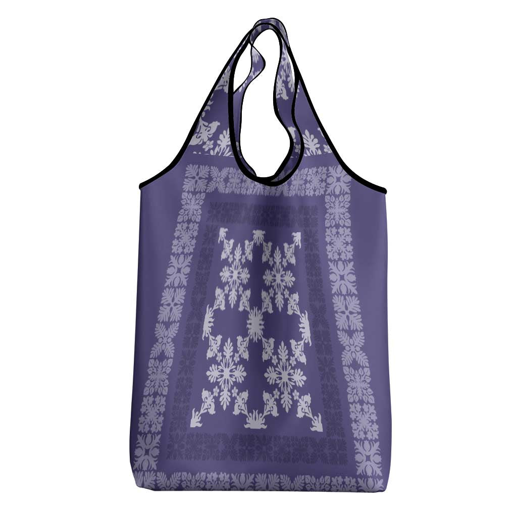 Hawaiian Quilt Pattern Grocery Bag Purple Hawaii Culture Tropical LT9 - Polynesian Pride