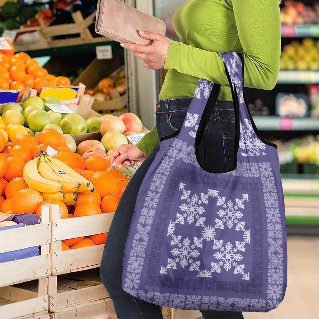 Hawaiian Quilt Pattern Grocery Bag Purple Hawaii Culture Tropical LT9 - Polynesian Pride