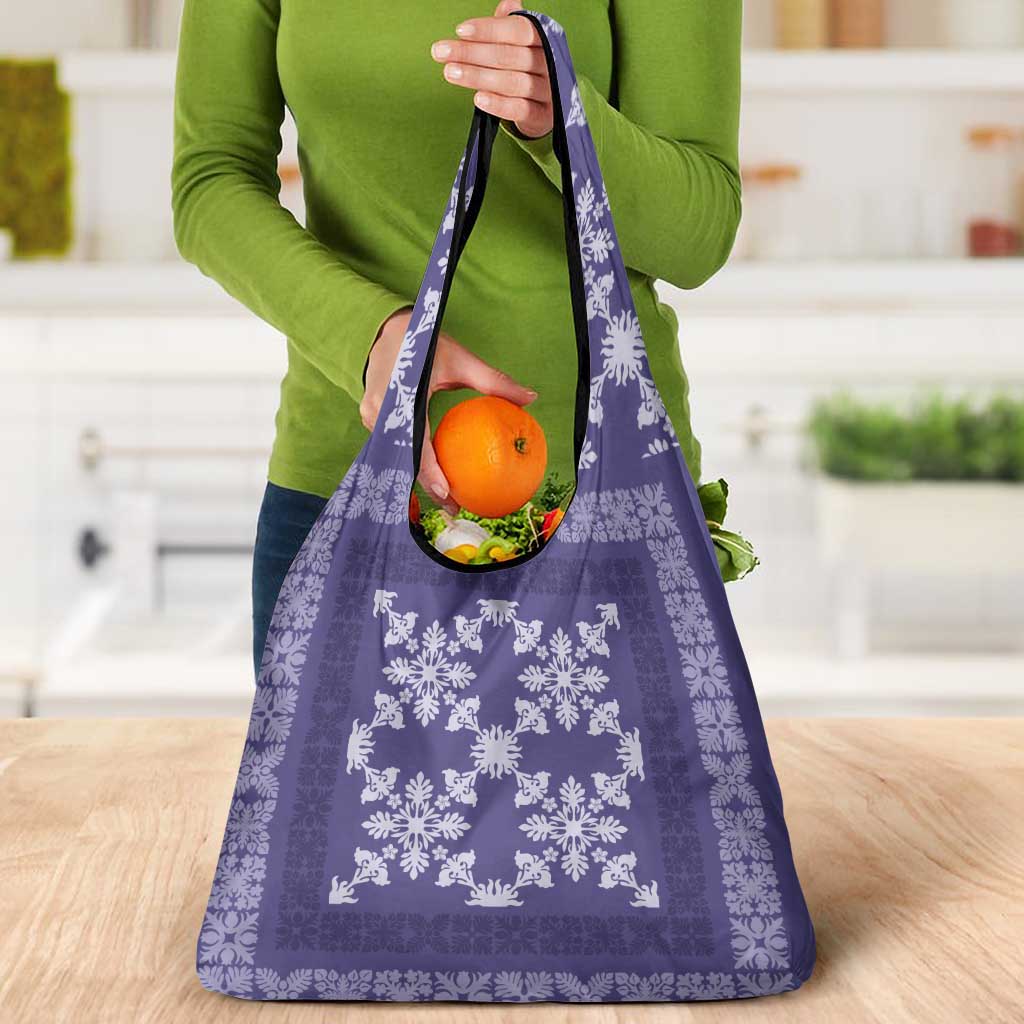 Hawaiian Quilt Pattern Grocery Bag Purple Hawaii Culture Tropical LT9 - Polynesian Pride