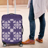 Hawaiian Quilt Pattern Luggage Cover Purple Hawaii Culture Tropical - Polynesian Pride