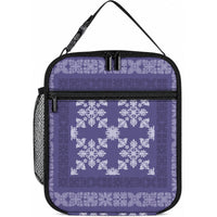 Hawaiian Quilt Pattern Lunch Bag Purple Hawaii Culture Tropical LT9 10.2 × 8.3 × 4.3 inch Purple - Polynesian Pride