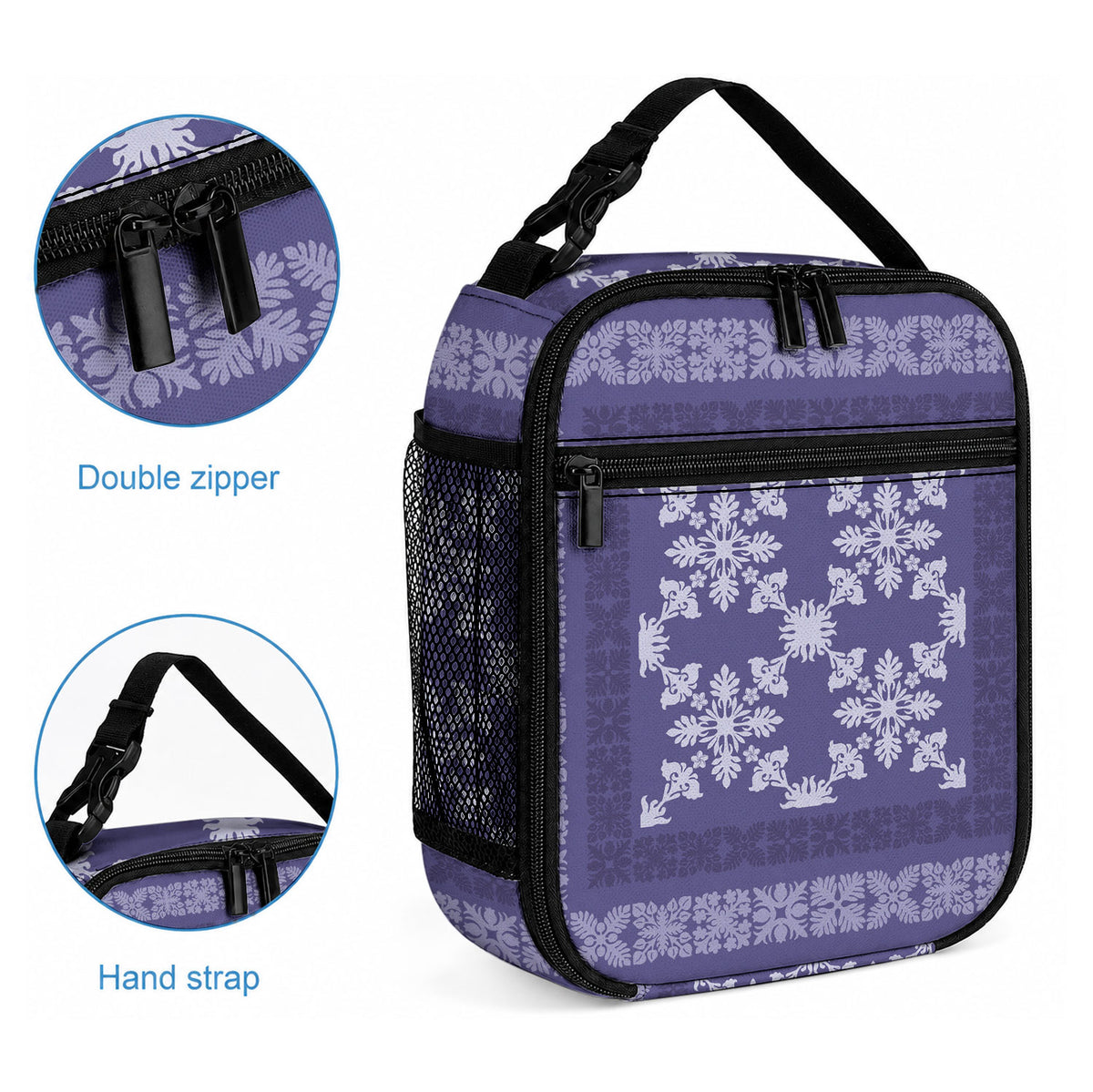 Hawaiian Quilt Pattern Lunch Bag Purple Hawaii Culture Tropical LT9 - Polynesian Pride