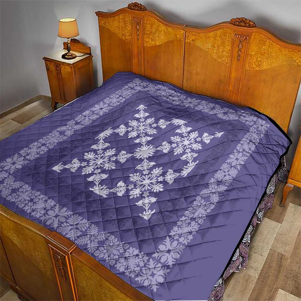 Hawaiian Quilt Pattern Quilt Purple Hawaii Culture Tropical - Polynesian Pride