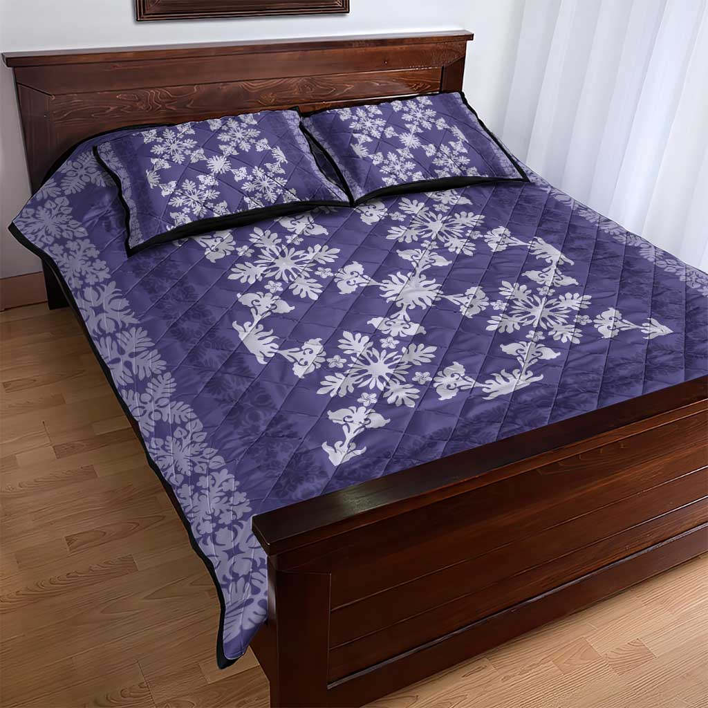 Hawaiian Quilt Pattern Quilt Bed Set Purple Hawaii Culture Tropical - Polynesian Pride