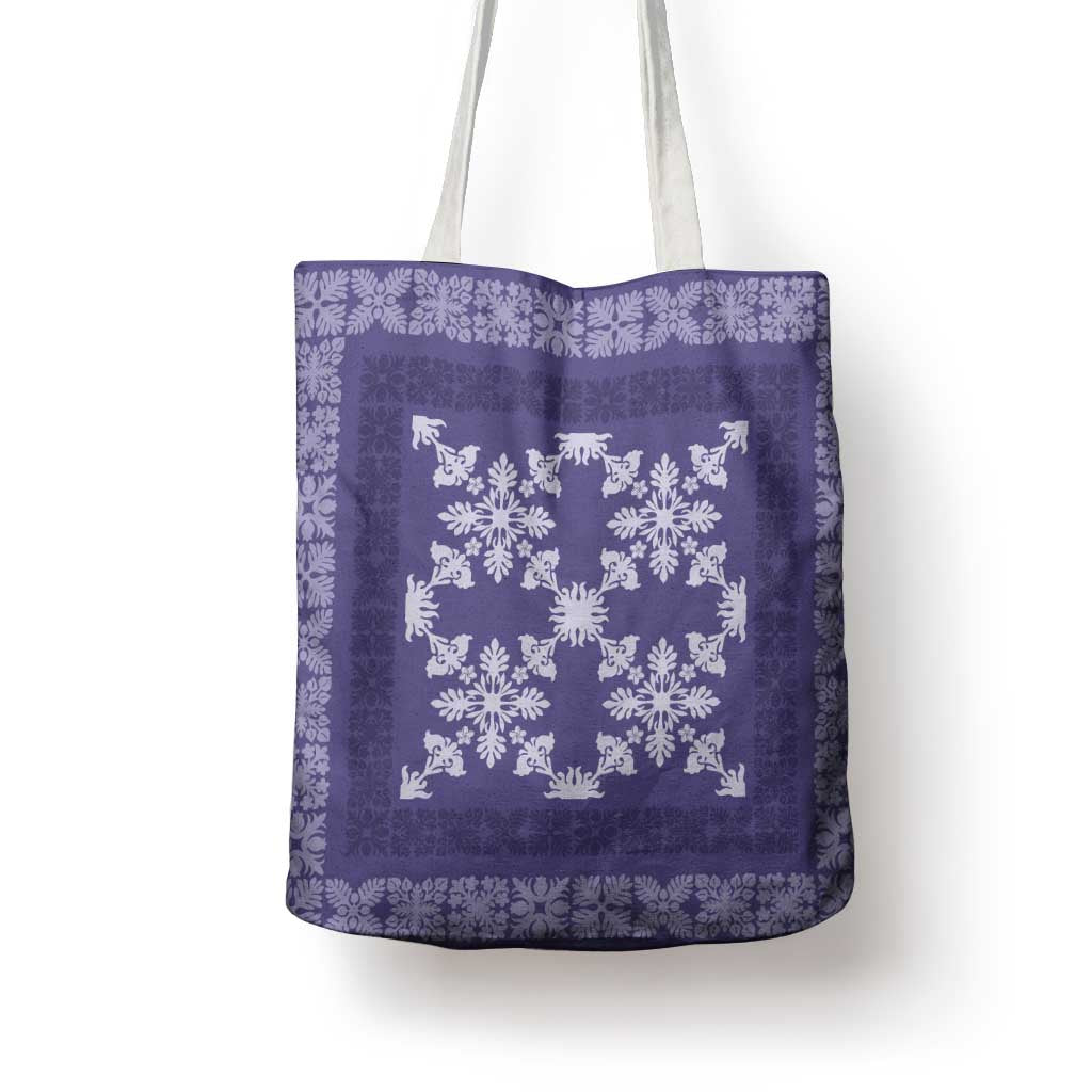 Hawaiian Quilt Pattern Tote Bag Purple Hawaii Culture Tropical LT9 - Polynesian Pride