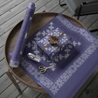 Hawaiian Quilt Pattern Wrapping Paper Purple Hawaii Culture Tropical - Polynesian Pride