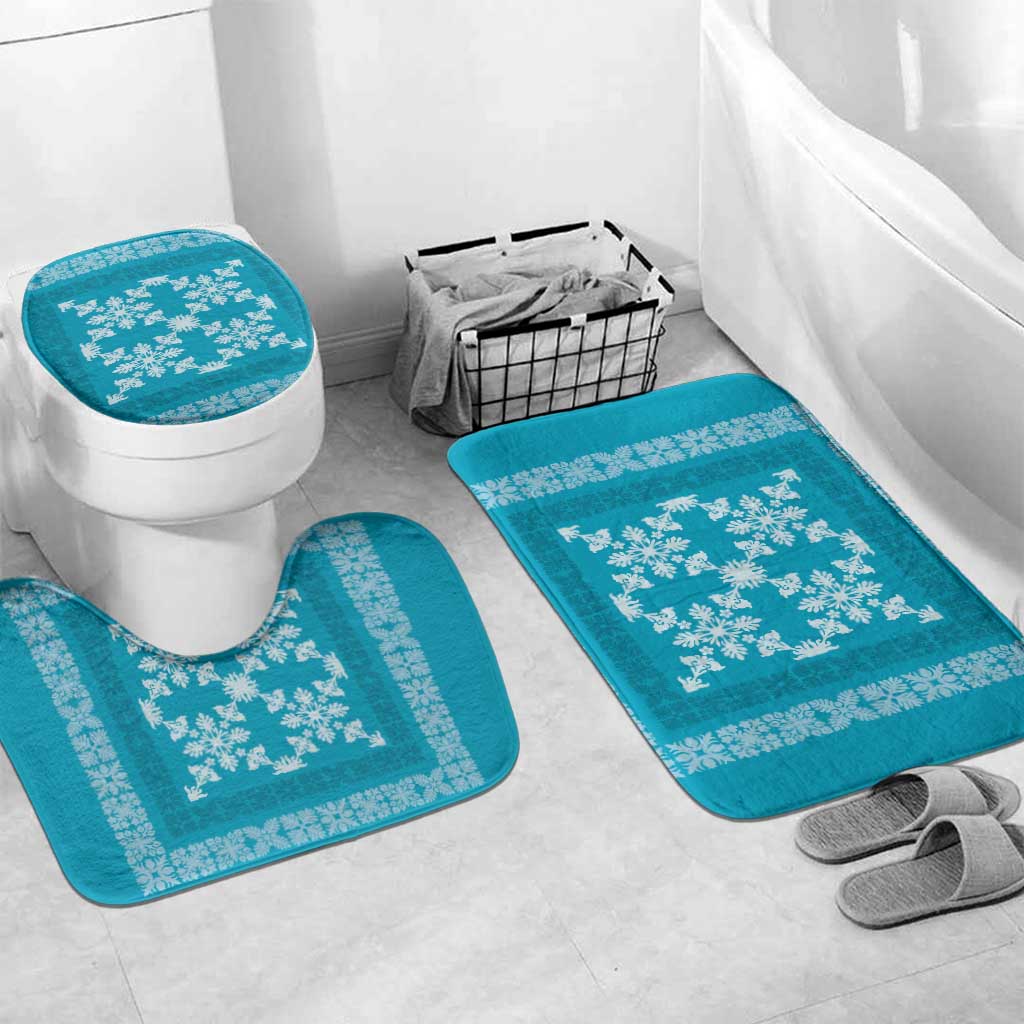Hawaiian Quilt Pattern Bathroom Set Teal Hawaii Culture Tropical - Polynesian Pride