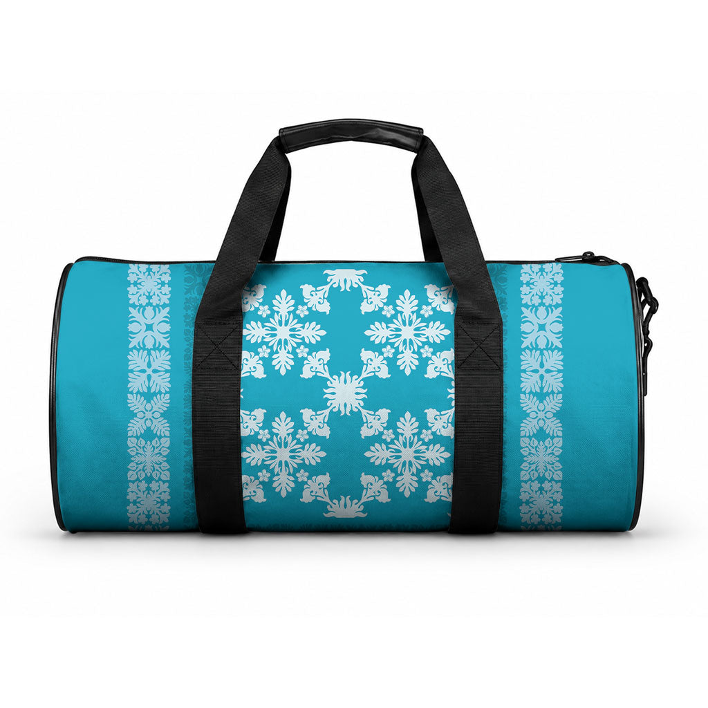 Hawaiian Quilt Pattern Duffle Bag Teal Hawaii Culture Tropical LT9 One size Teal - Polynesian Pride