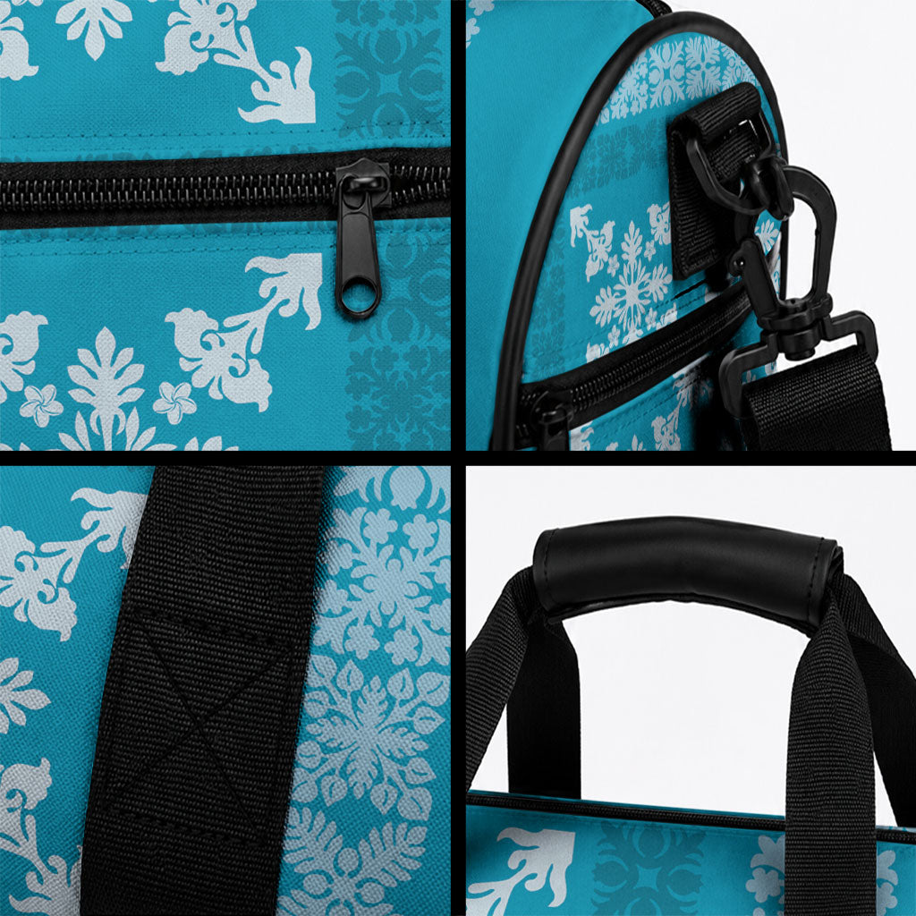 Hawaiian Quilt Pattern Duffle Bag Teal Hawaii Culture Tropical LT9 - Polynesian Pride