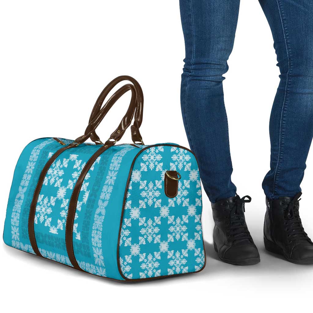 Hawaiian Quilt Pattern Travel Bag Teal Hawaii Culture Tropical - Polynesian Pride