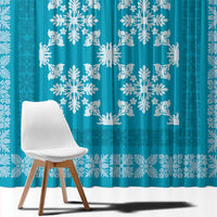 Hawaiian Quilt Pattern Window Curtain Teal Hawaii Culture Tropical LT9 - Polynesian Pride