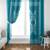 Hawaiian Quilt Pattern Window Curtain Teal Hawaii Culture Tropical LT9 - Polynesian Pride