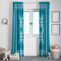 Hawaiian Quilt Pattern Window Curtain Teal Hawaii Culture Tropical LT9 - Polynesian Pride