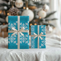 Hawaiian Quilt Pattern Wrapping Paper Teal Hawaii Culture Tropical - Polynesian Pride