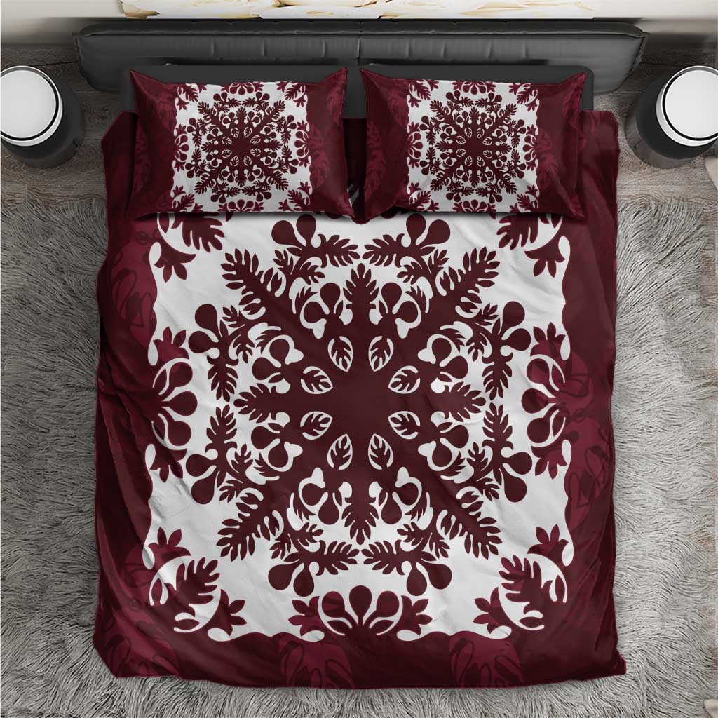 Palm Leaf Quilt Pattern Bedding Set Hawaii Culture Floral - Polynesian Pride