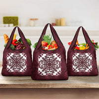 Palm Leaf Quilt Pattern Grocery Bag Hawaii Culture Floral - Polynesian Pride