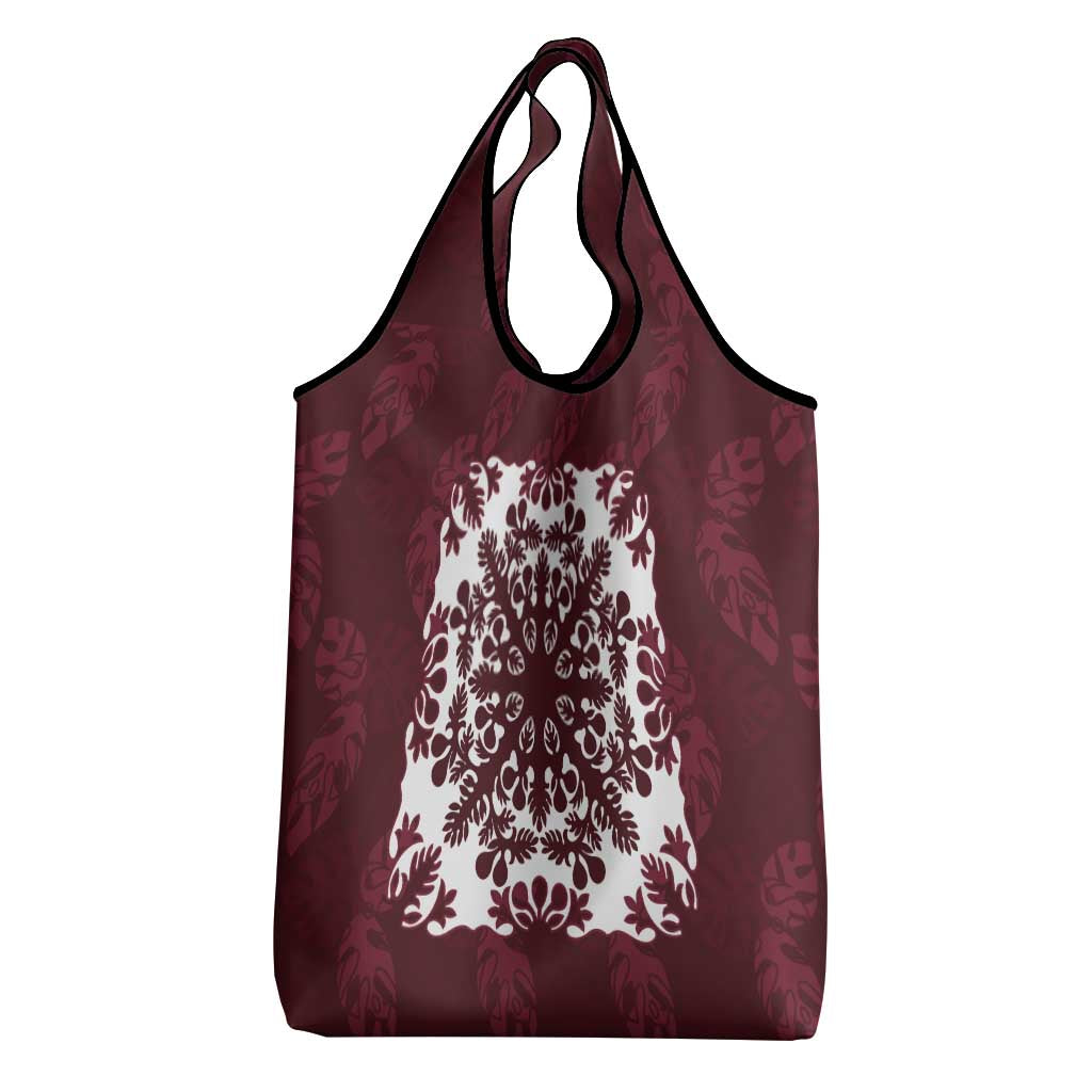 Palm Leaf Quilt Pattern Grocery Bag Hawaii Culture Floral - Polynesian Pride