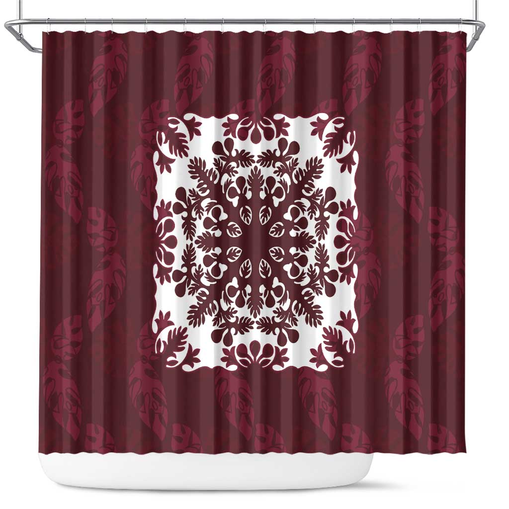 Palm Leaf Quilt Pattern Shower Curtain Hawaii Culture Floral - Polynesian Pride
