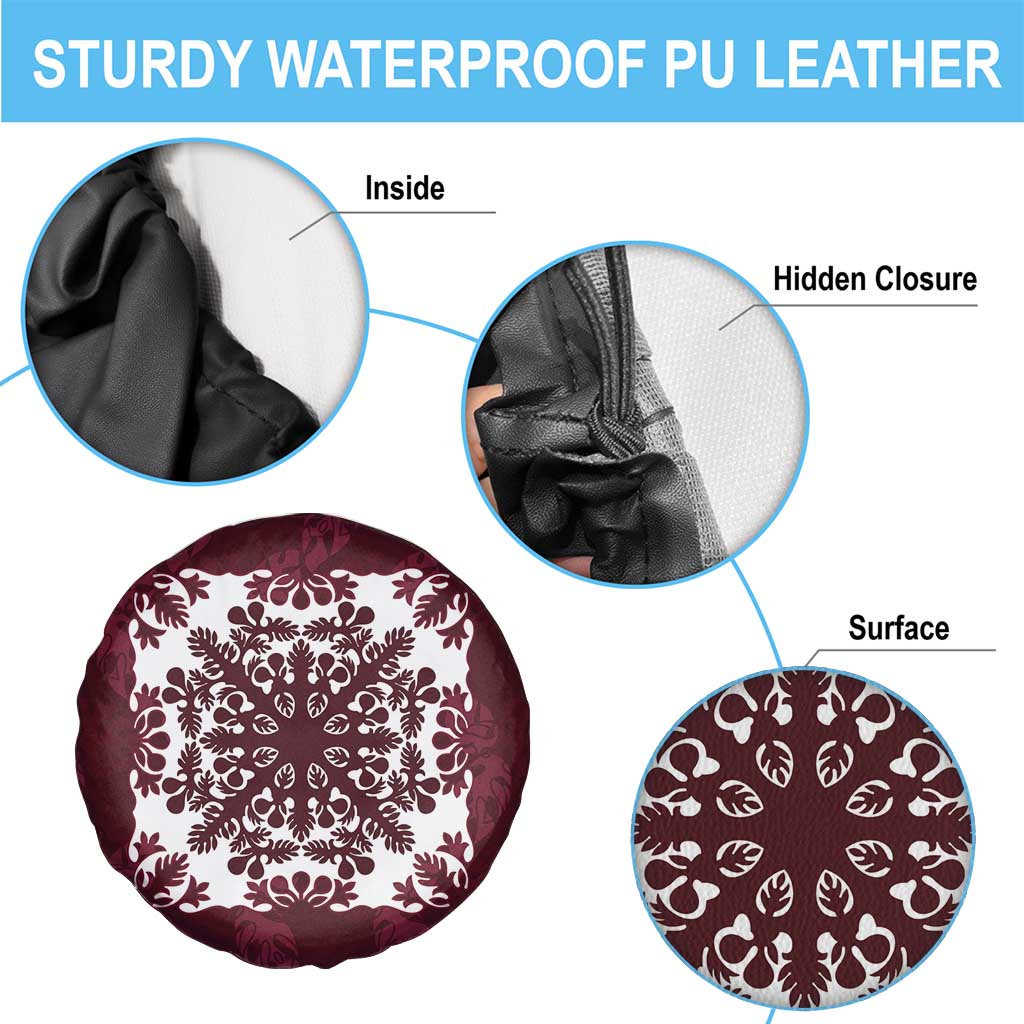 Palm Leaf Quilt Pattern Spare Tire Cover Hawaii Culture Floral - Polynesian Pride