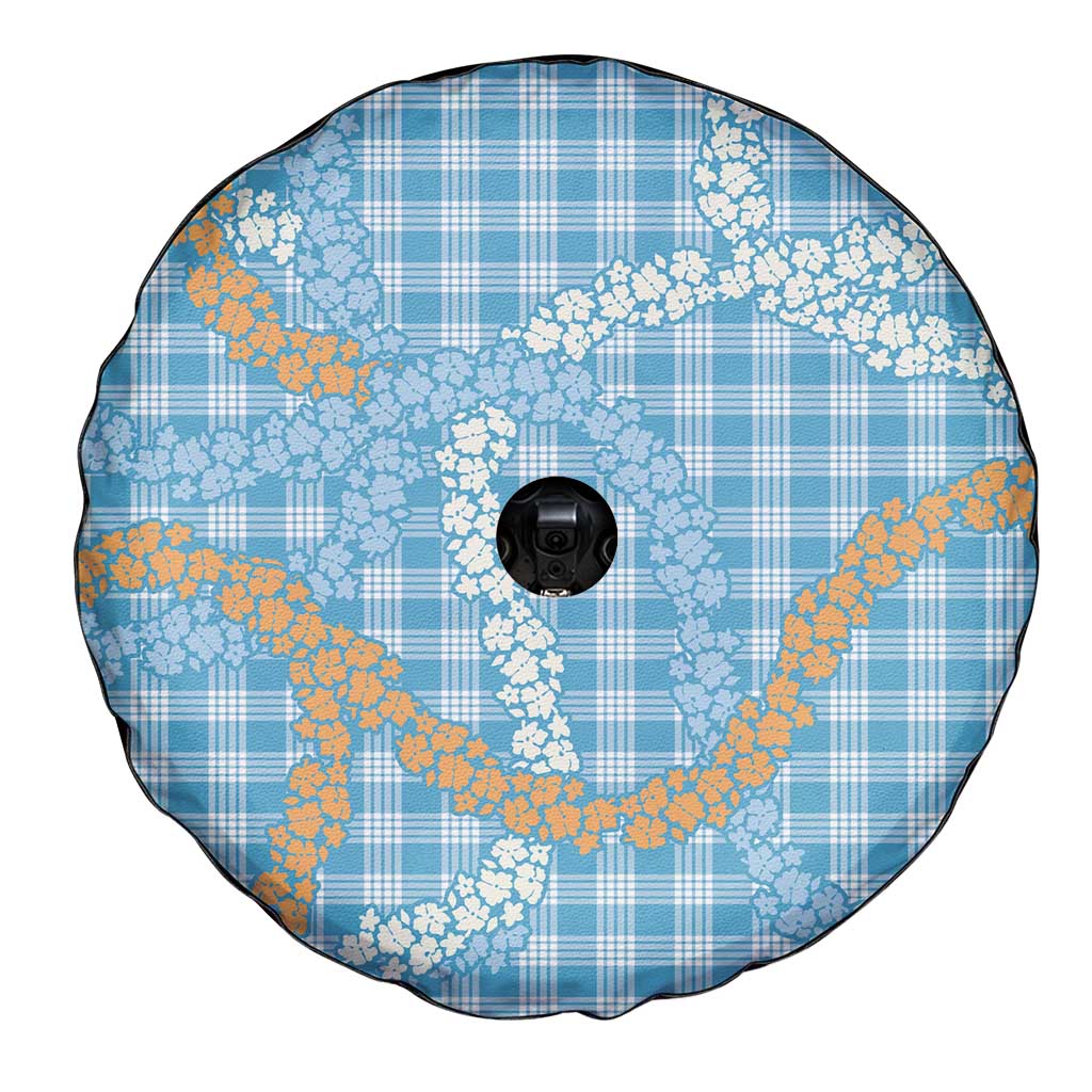 Blue Tropical Floral Palaka Spare Tire Cover Hawaiian Quilt Pattern - Polynesian Pride