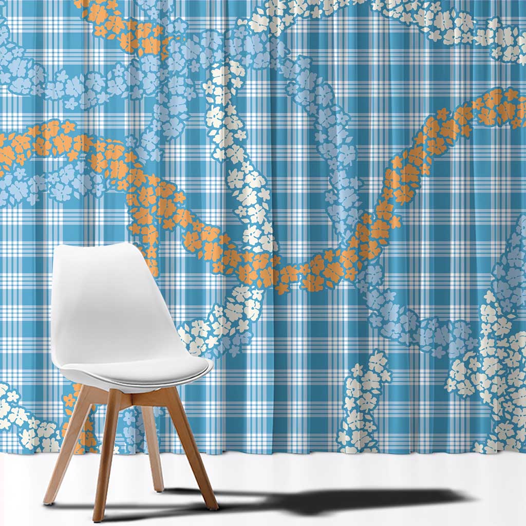 Blue Tropical Floral Palaka Window Curtain Hawaiian Quilt Pattern LT9 - Polynesian Pride