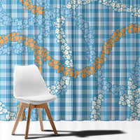 Blue Tropical Floral Palaka Window Curtain Hawaiian Quilt Pattern LT9 - Polynesian Pride