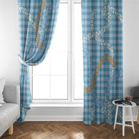 Blue Tropical Floral Palaka Window Curtain Hawaiian Quilt Pattern LT9 - Polynesian Pride