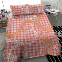 Pink Tropical Floral Palaka Bedding Set Hawaiian Quilt Pattern - Polynesian Pride