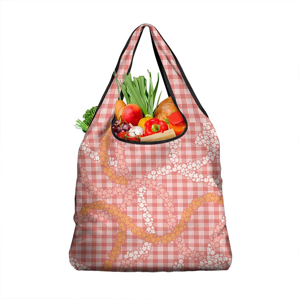 Pink Tropical Floral Palaka Grocery Bag Hawaiian Quilt Pattern LT9 1-pack One Size Pink - Polynesian Pride