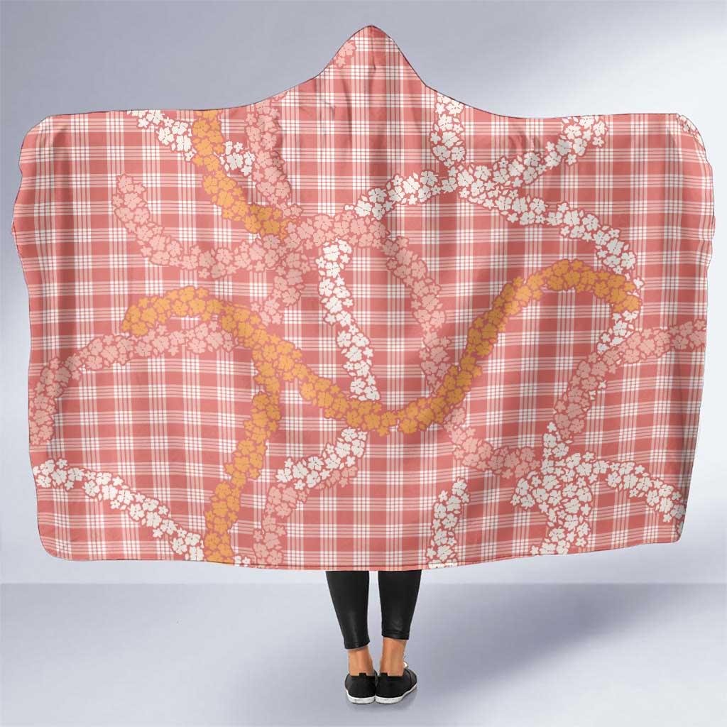 Pink Tropical Floral Palaka Hooded Blanket Hawaiian Quilt Pattern - Polynesian Pride