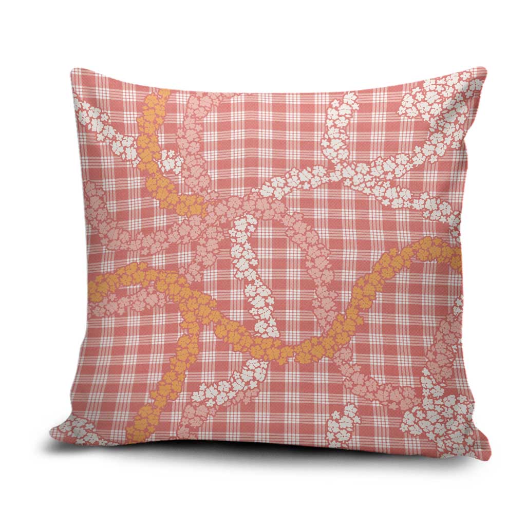 Pink Tropical Floral Palaka Pillow Cover Hawaiian Quilt Pattern - Polynesian Pride
