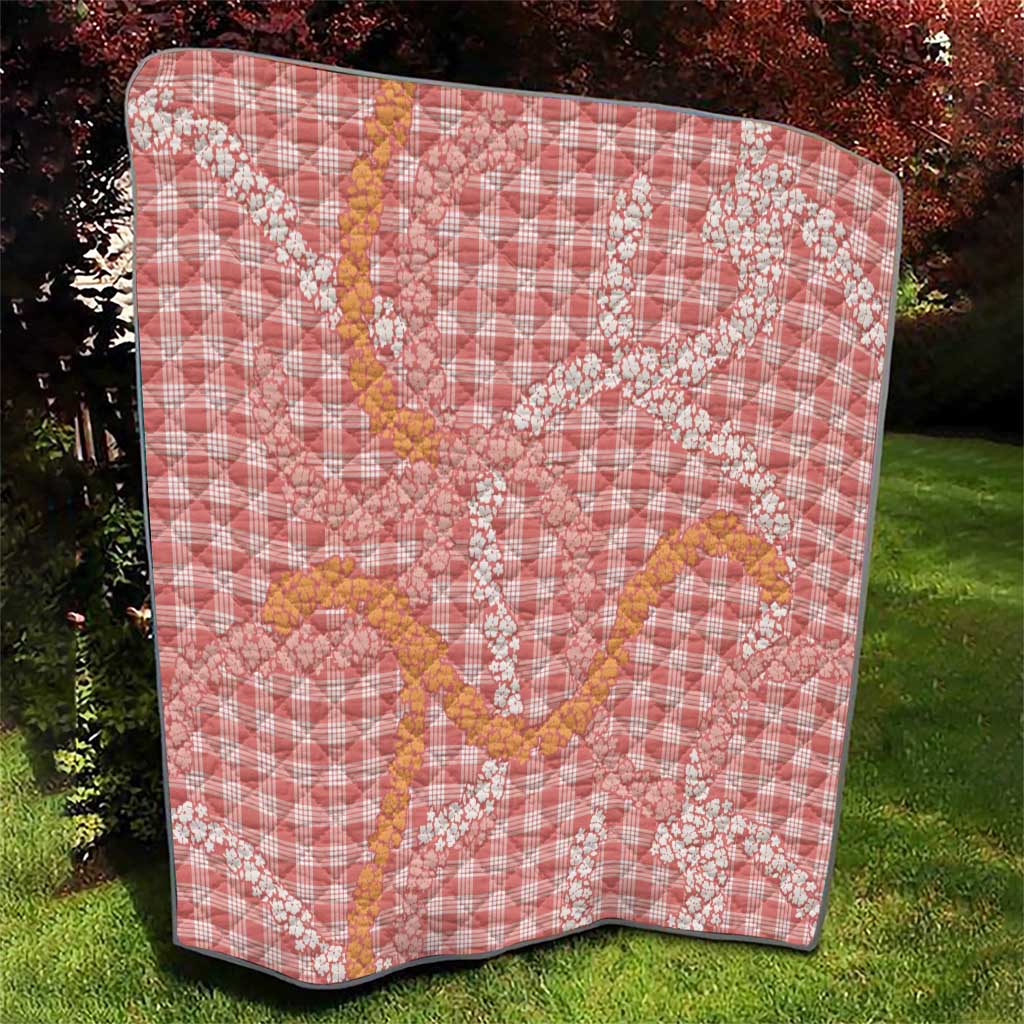 Pink Tropical Floral Palaka Quilt Hawaiian Quilt Pattern - Polynesian Pride