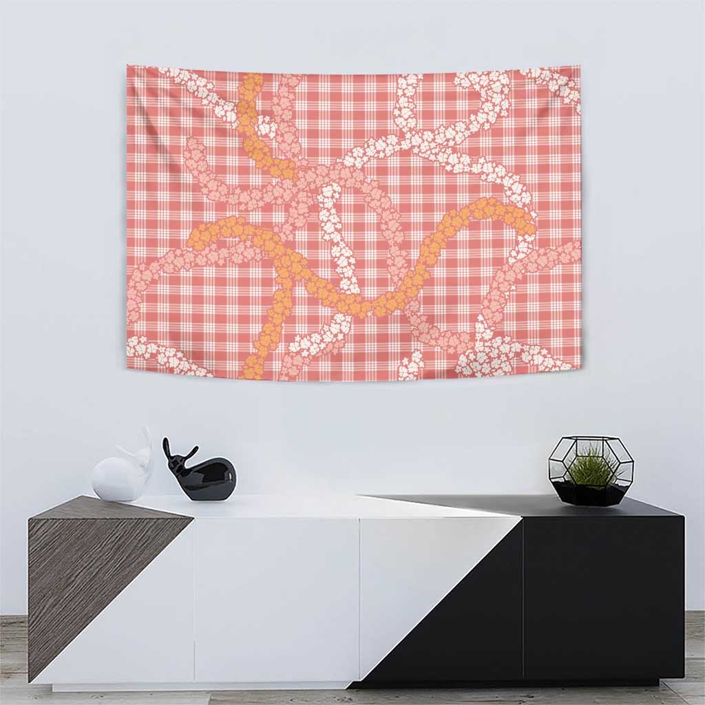 Pink Tropical Floral Palaka Tapestry Hawaiian Quilt Pattern - Polynesian Pride