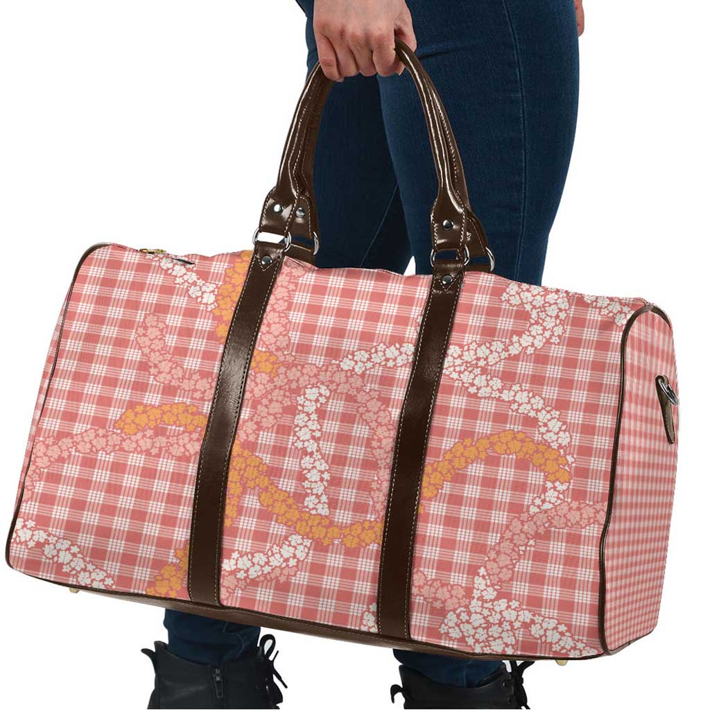 Pink Tropical Floral Palaka Travel Bag Hawaiian Quilt Pattern - Polynesian Pride