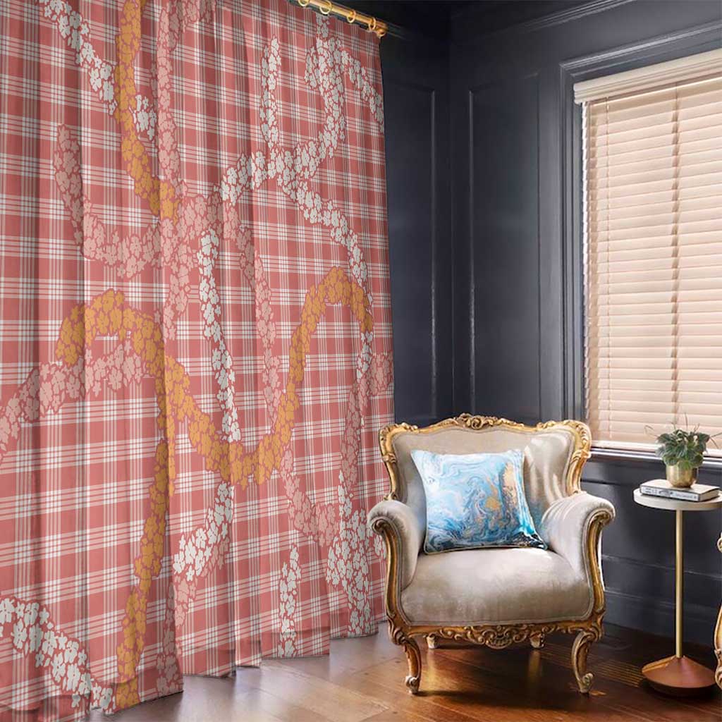 Pink Tropical Floral Palaka Window Curtain Hawaiian Quilt Pattern LT9 - Polynesian Pride