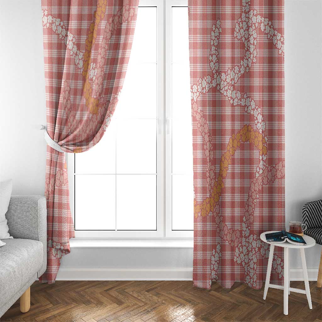 Pink Tropical Floral Palaka Window Curtain Hawaiian Quilt Pattern LT9 - Polynesian Pride