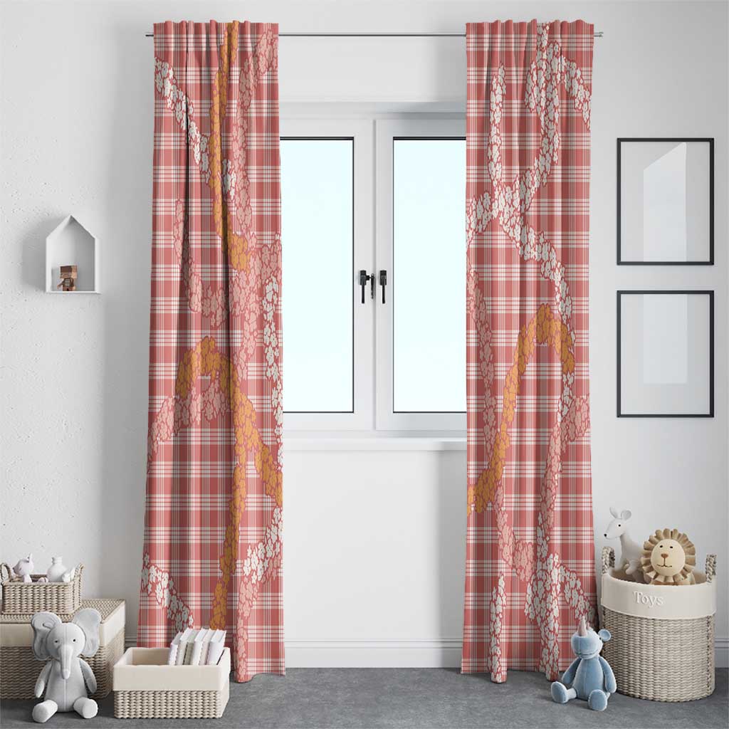 Pink Tropical Floral Palaka Window Curtain Hawaiian Quilt Pattern LT9 - Polynesian Pride