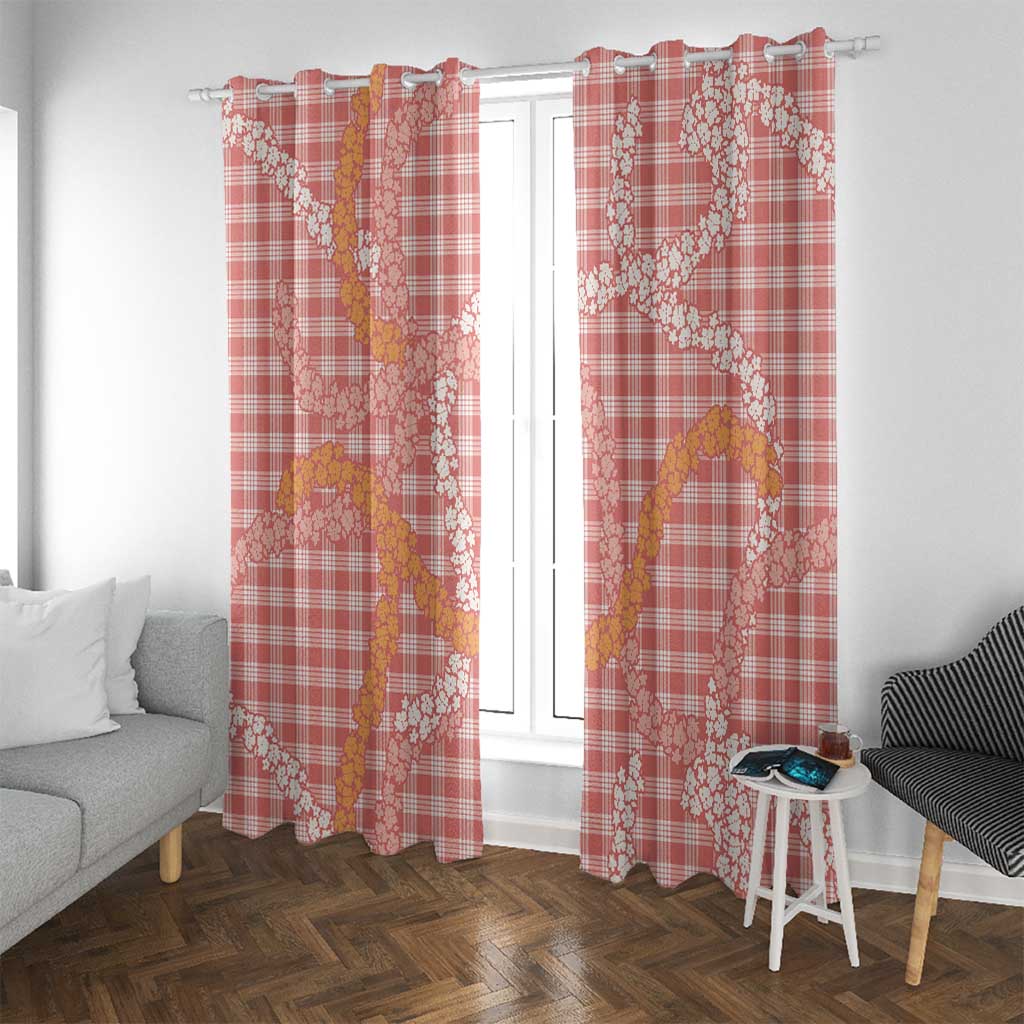 Pink Tropical Floral Palaka Window Curtain Hawaiian Quilt Pattern LT9 With Grommets Pink - Polynesian Pride