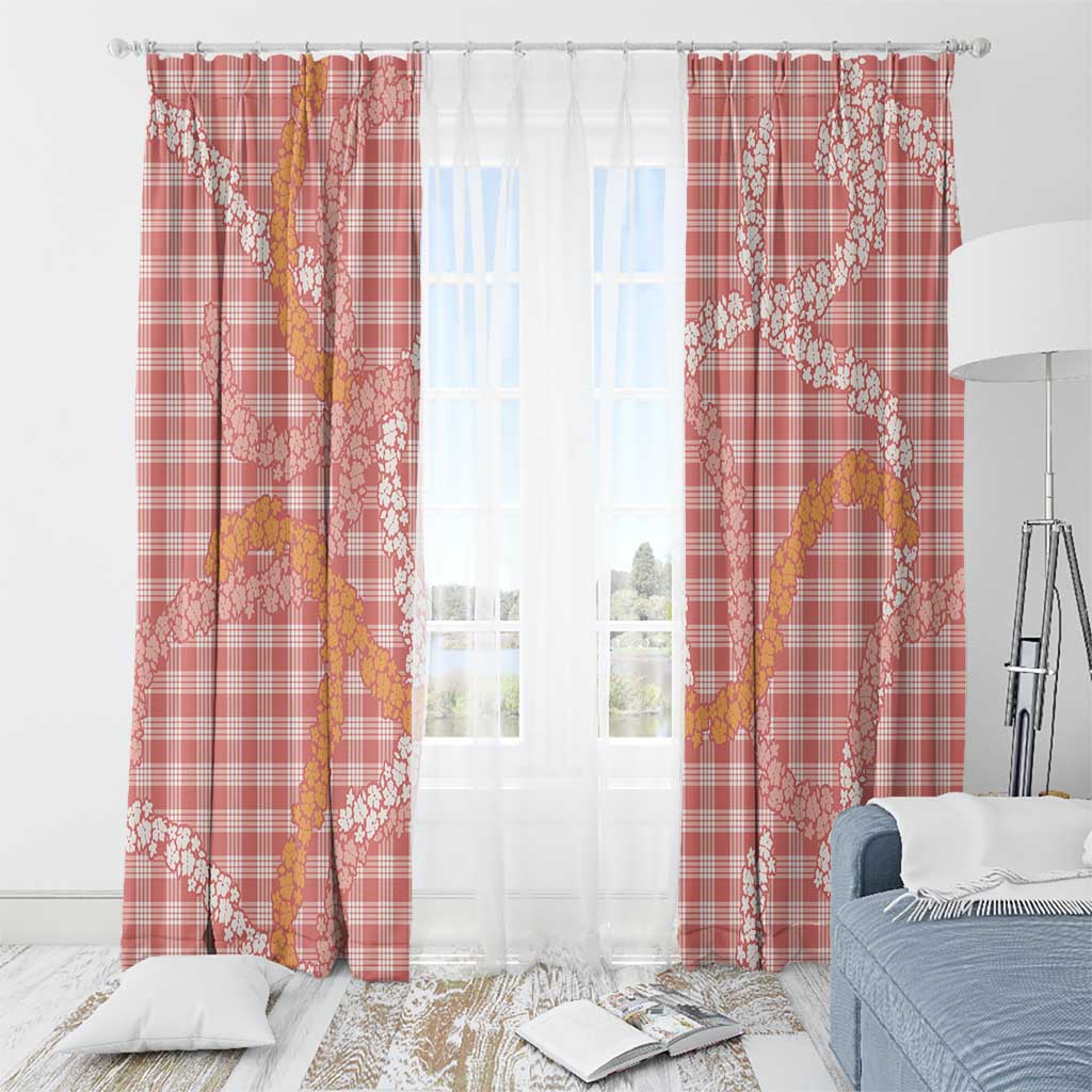 Pink Tropical Floral Palaka Window Curtain Hawaiian Quilt Pattern LT9 - Polynesian Pride