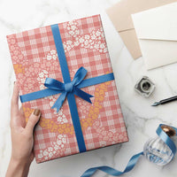 Pink Tropical Floral Palaka Wrapping Paper Hawaiian Quilt Pattern - Polynesian Pride