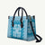 Blue Ulu Palaka Quilt Pattern Leather Bag Hawaii Culture Breadfruit - Polynesian Pride