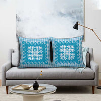 Blue Ulu Palaka Quilt Pattern Pillow Cover Hawaii Culture Breadfruit LT9 - Polynesian Pride
