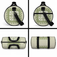 Green Ulu Palaka Quilt Pattern Duffle Bag Hawaii Culture Breadfruit LT9 - Polynesian Pride