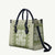 Green Ulu Palaka Quilt Pattern Leather Bag Hawaii Culture Breadfruit - Polynesian Pride