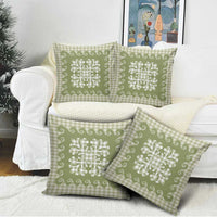 Green Ulu Palaka Quilt Pattern Pillow Cover Hawaii Culture Breadfruit LT9 - Polynesian Pride