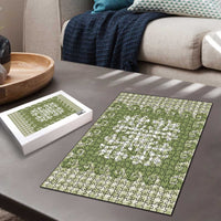 Green Ulu Palaka Quilt Pattern Puzzle Hawaii Culture Breadfruit LT9 - Polynesian Pride