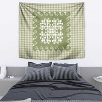 Green Ulu Palaka Quilt Pattern Tapestry Hawaii Culture Breadfruit LT9 - Polynesian Pride