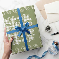 Green Ulu Palaka Quilt Pattern Wrapping Paper Hawaii Culture Breadfruit - Polynesian Pride